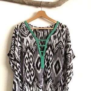 Club Z Collection Swim Kimono Cover Up | Beaded Tunic | size s/m | boho